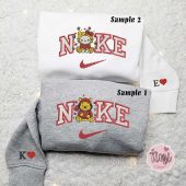 Hello Kitty And Pooh X Nike Embroidered Couple Shirt Cartoon Embroidered Shirt Nike Inspired Embroidered Hoodie 3.jpeg - demo10