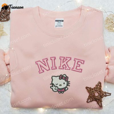 Hello Kitty Peace x Nike Embroidered Shirt Hoodie & Sweatshirt Cartoon & Nike Inspired Apparel for a Stylish Look| soulcals.com