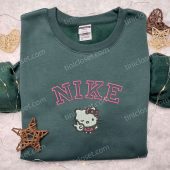 Hello Kitty Peace X Nike Embroidered Shirt Cartoon Embroidered Hoodie Nike Inspired Embroidered Sweatshirt 5.jpeg - demo10