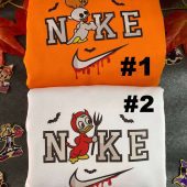 Huey Duck And Louie Duck Spooky Disney Nike Embroidered Sweatshirts| soulcals.com