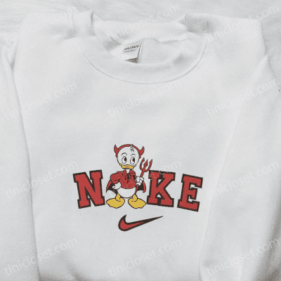 Huey Duck Devil Halloween x Nike Sweatshirt, Disney Characters Embroidered Shirt B Gift for Men Women Halloween Gift Ideas| soulcals.com