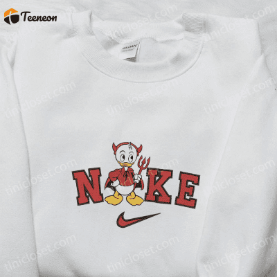 Huey Duck Devil Halloween x Nike Sweatshirt, Disney Characters Embroidered Shirt B Gift for Men Women Halloween Gift Ideas| soulcals.com