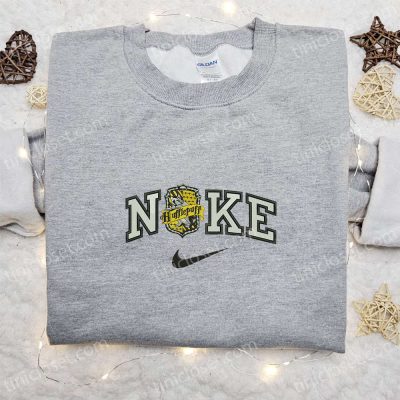 Hufflepuff Logo x Nike Embroidered Shirt Harry Potter Hoodie & Nike Inspired Sweatshirt Premium Movie Merch| soulcals.com