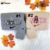 Jack And Sally Couple Disney Nike Embroidered Sweatshirts| soulcals.com