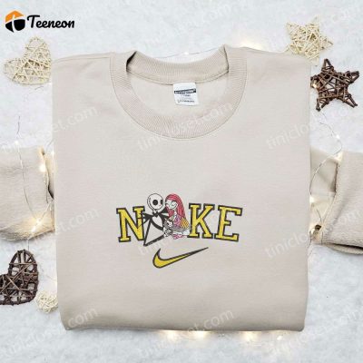 Spooky Jack Sally and Baby x Nike Embroidered Sweatshirt, B Gift for Men Women Halloween Gift Ideas| soulcals.com