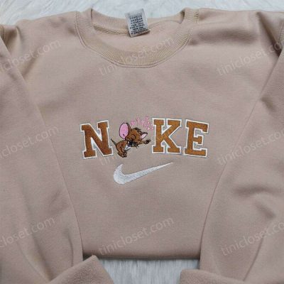 Jerry Nike Embroidered Shirt Stylish and Trendy Nike Embroidered Shirt with Fun Cartoon D Gift for Men Women| soulcals.com