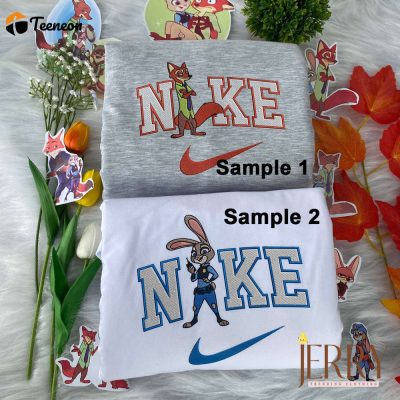 Judy And Nick Zootopia Disney Nike Embroidered Sweatshirt| soulcals.com