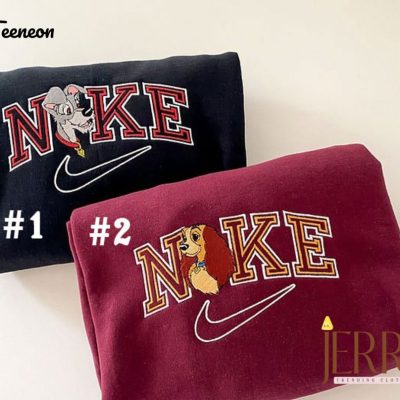 Lady And The Tramp Disney Nike Embroidered Sweatshirt| soulcals.com