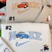 Disney Pixar Cars Nike Embroidered Sweatshirt, Lightning McQueen & Sally Perfect Valentine s Day Gift for Couples| soulcals.com