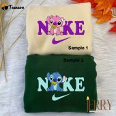 Little Stitch And Angel Disney Nike Embroidered Sweatshirts| soulcals.com