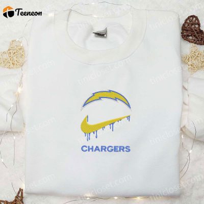 Los Angeles Chargers Nike Swoosh Drip Shirt & NFL Embroidered Hoodie Perfect Gift Idea for Sports Fans| soulcals.com