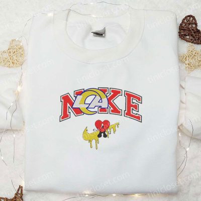 Los Angeles Rams Bad Bunny x Nike Embroidered Shirt & Hoodie NFL Sports Gift Idea| soulcals.com