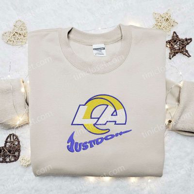 Los Angeles Rams Nike Swoosh Embroidered Shirt & Hoodie NFL Sports Gear Perfect Gift Idea| soulcals.com