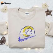 Los Angeles Rams Just Do It X Nike Swoosh Embroidered Shirt Nfl Sports Embroidered Hoodie Best Gift Idea.jpeg - demo10