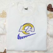 Los Angeles Rams Just Do It X Nike Swoosh Embroidered Shirt Nfl Sports Embroidered Hoodie Best Gift Idea 2.jpeg - demo10