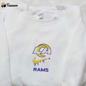 Los Angeles Rams X Nike Swoosh Drip Embroidered Shirt Nfl Sports Embroidered Shirt Nike Inspired Embroidered Hoodie.jpeg - demo10