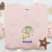 Los Angeles Rams X Nike Swoosh Drip Embroidered Shirt Nfl Sports Embroidered Shirt Nike Inspired Embroidered Hoodie 3.jpeg - demo10