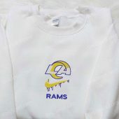 Los Angeles Rams X Nike Swoosh Drip Embroidered Shirt Nfl Sports Embroidered Shirt Nike Inspired Embroidered Hoodie 4.jpeg - demo10
