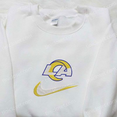 Los Angeles Rams x Nike Swoosh Embroidered Shirt NFL Sports Shirt & Hoodie ,Nike Inspired| soulcals.com