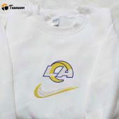 Los Angeles Rams X Nike Swoosh Embroidered Shirt Nfl Sports Embroidered Shirt Nike Inspired Embroidered Hoodie.jpeg - demo10
