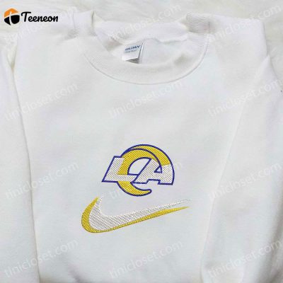 Los Angeles Rams x Nike Swoosh Embroidered Shirt NFL Sports Shirt & Hoodie ,Nike Inspired| soulcals.com