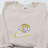 Los Angeles Rams X Nike Swoosh Embroidered Shirt Nfl Sports Embroidered Shirt Nike Inspired Embroidered Hoodie 5.jpeg - demo10