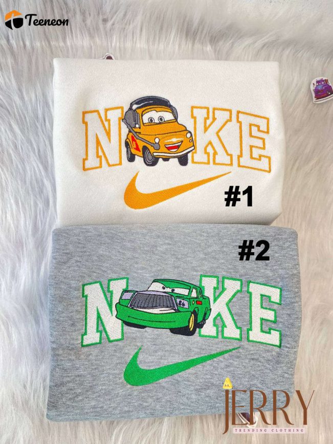Luigi And Chick Hicks Cars Disney Nike Embroidered Sweatshirts| soulcals.com