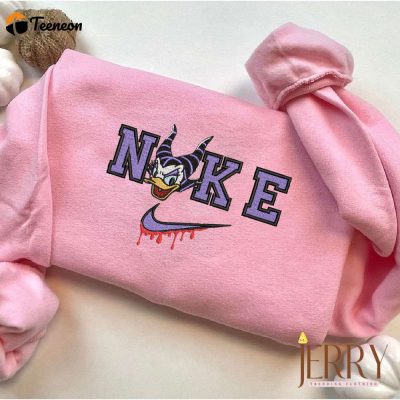 Maleficent Donal Duck Disney Halloween Nike Embroidered Sweatshirt| soulcals.com