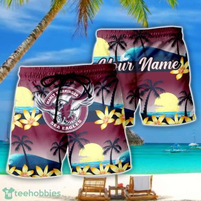 Manly Sea Eagles NRL Beach Shorts Personalized Name