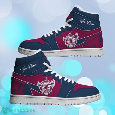 Manly Warringah Sea Eagles Custom Name NRL Air Jordan HighTop Best Gift For Fans