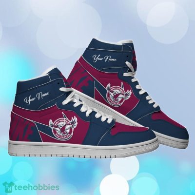 Manly Warringah Sea Eagles Custom Name NRL Air Jordan HighTop Best Gift For Fans