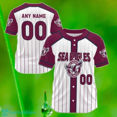 Manly Warringah Sea Eagles Custom Name & Number NRL Baseball Jersey Best Gift For Men And Women Fans