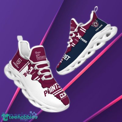 Manly Warringah Sea Eagles Personalized Name NRL Max Soul Shoes Unique Gift For Fans