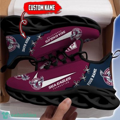 Manly Warringah Sea Eagles Personalized Name NRL Premium Luxury Max Soul Shoes Best Gift For Fans