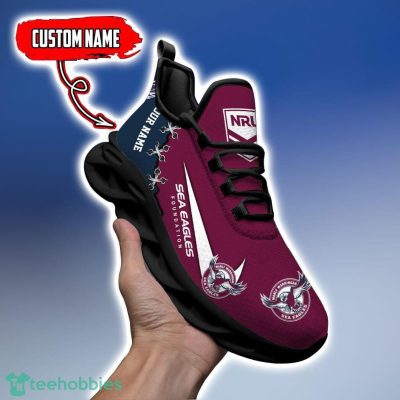 Manly Warringah Sea Eagles Personalized Name NRL Premium Luxury Max Soul Shoes Best Gift For Fans