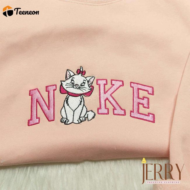 Marie Cat Nike Embroidered Sweatshirt & Disneyland Family Shirts Nike Inspired Hoodie| soulcals.com