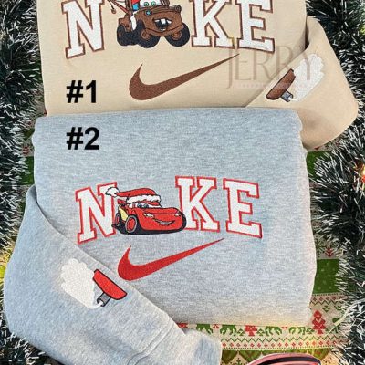 McQueen And Mater Christmas Disney Nike Embroidered Sweatshirt| soulcals.com