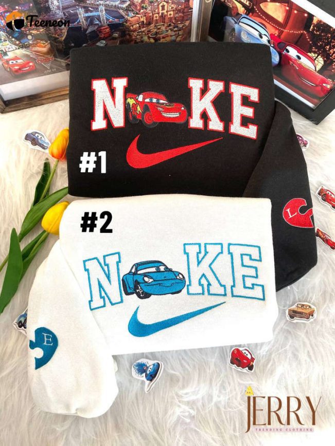 McQueen and Sally Cars Disney Nike Embroidered Sweatshirts| soulcals.com