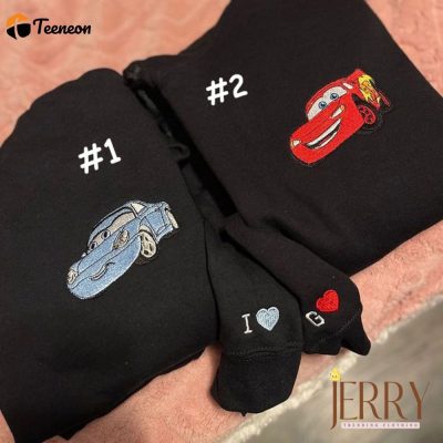 Disney Nike Embroidered Sweatshirt McQueen And Sally Couples Hoodies| soulcals.com