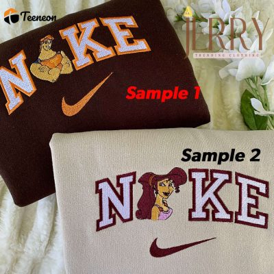 Megara And Hercules Nike Embroidered Sweatshirt| soulcals.com