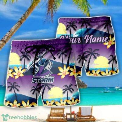 Melbourne Storm NRL Beach Shorts Personalized Name