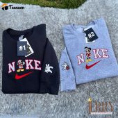 Mickey And Minne Disney Christmas Nike Embroidered Sweatshirt| soulcals.com