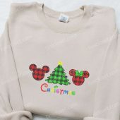 Mickey And Minnie Christmas Tree Plaid Embroidered Shirt Disney Characters Embroidered Hoodie Best Christmas Gifts For Family 4.jpg - demo10