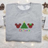Mickey And Minnie Christmas Tree Plaid Embroidered Shirt Disney Characters Embroidered Hoodie Best Christmas Gifts For Family 5.jpg - demo10