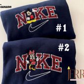 Mickey And Minnie Couple Disney Nike Embroidered Sweatshirt| soulcals.com