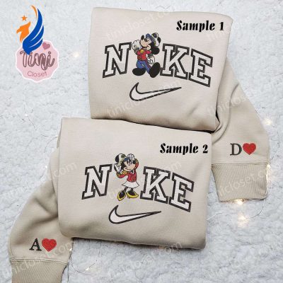 Disney x Nike Mickey & Minnie Cruise Embroidered Couple Shirt & Hoodie Character-Infused Style | soulcals.com
