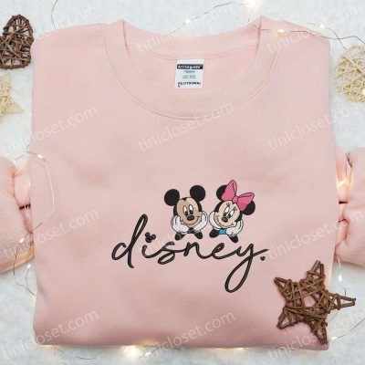 Mickey and Minnie Disney Embroidered Shirt & Characters Hoodie Perfect Couple s Gift for Disney Fans | soulcals.com
