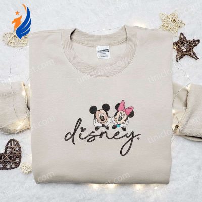 Mickey and Minnie Disney Embroidered Shirt & Characters Hoodie Perfect Couple s Gift for Disney Fans | soulcals.com
