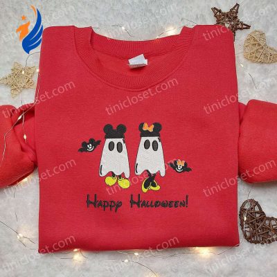 Mickey & Minnie Halloween Ghost Hoodie Best Disney Gift Embroidered Spooky & Stylish for Halloween | soulcals.com