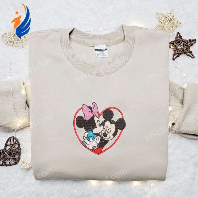 Mickey & Minnie Kissing Heart Frame Shirt & Embroidered Hoodie Perfect Valentine s Gift Idea | soulcals.com